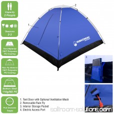 2-Person Tent, Water Resistant Dome Tent for Camping With Removable Rain Fly And Carry Bag, Lost River 2 Person Tent By Wakeman Outdoors 564755407