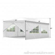 Costway 10'x20'Canopy Pavilion Cater Events Outdoor Party Wedding Tent