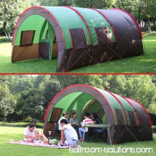 Green Waterproof 8-10 Person Double Layer Tunnel Family Outdoor Camping Large Tent 569913555