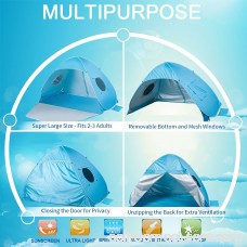 iCorer Extra Large Pop Up 3-Person Beach Tent, Light Blue 566064533