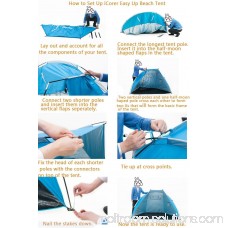 iCorer Outdoor Portable EasyUp Beach Cabana Tent Sun Shelter Sunshade, Blue, 94.5L x 47.2W x 55H 566064464