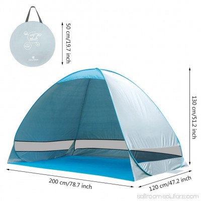 Kingmys Portable and Foldable Pop-up Anti UV Nylon Beach Tent, XX- Large by e-Joy