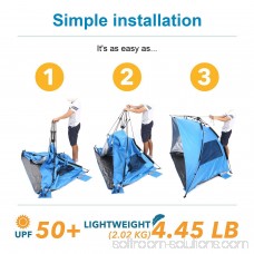 Last Clearance! Beach Pop-up Tent Waterproof UV Shelter for 3-4 Person Camping Hiking