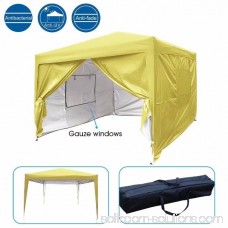Quictent Privacy 10x10 Mesh Curtain EZ Pop Up Canopy Party Tent Gazebo 100% Waterproof with Side Walls Yellow