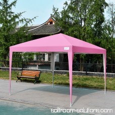 Upgraded Quictent 10x10 EZ Pop Up Canopy Gazebo Party Tent 100% Waterproof with Sidewalls and Mesh Windows （Pink）