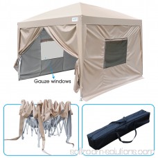 Upgraded Quictent 10x10 EZ Pop Up Canopy Gazebo Party Tent 100% Waterproof with Sidewalls and Mesh Windows Navy Blue