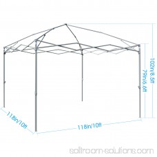 Upgraded Quictent 10x10 EZ Pop Up Canopy Gazebo Party Tent with Sidewalls and Mesh Windows 100% Waterproof (Beige)