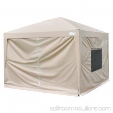Upgraded Quictent 10x10 EZ Pop Up Canopy Gazebo Party Tent with Sidewalls and Mesh Windows 100% Waterproof (Beige)