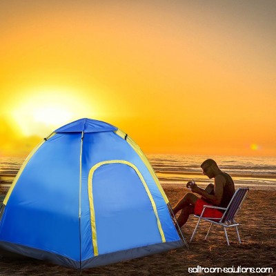 Waterproof 3-4 People Automatic Instant Pop up Family Tent Camping Hiking Tent Blue 568974083
