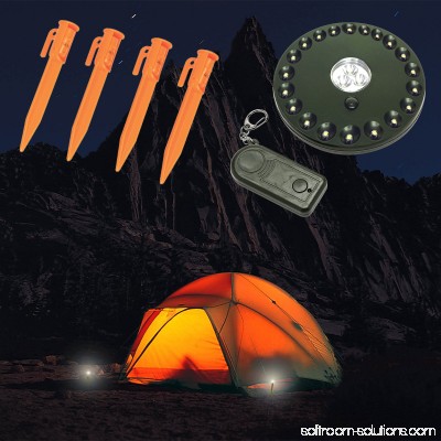 Atak Lighted Tent Stakes Set Wireless 80 Lumen LED Lamp With Remote Camping 382