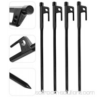 MINI-FACTORY Burly Forged Steel Tent Stakes Heavy Duty Steel Tent Pegs - Black (Pack of 4)