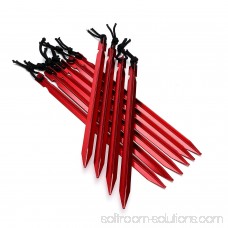 WEANAS 10 Pack Burly Aluminum Alloy Tent Stakes, Tent pegs ,Lightweight Aluminum Pegs Footprint 9inch, for Camping, Beach, Snow and Sand (Red)