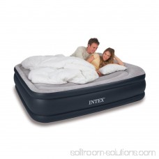 Intex Deluxe Raised Pillow Rest Air Mattress with Built-In Pump, Queen | 67737E
