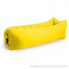 Portable Outdoor Lazy Inflatable Couch Air Sleeping Sofa Lounger Bag Camping Bed (Yellow)