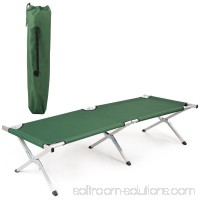 Costway Green Foldable Camping Bed Portable Military Cot Hiking Travel w/ carrying Bag