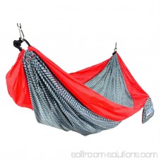 Equip 1-Person Durable Nylon Portable Hammock for Camping, Hiking, Backpacking, Travel, Includes Hanging Kit, Red Herringbone 556740551